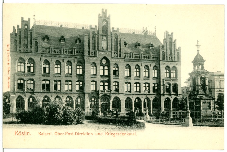 03491-Köslin-1903-Oberpostdirektion, Kriegerdenkmal-Brück & Sohn Kunstverlag