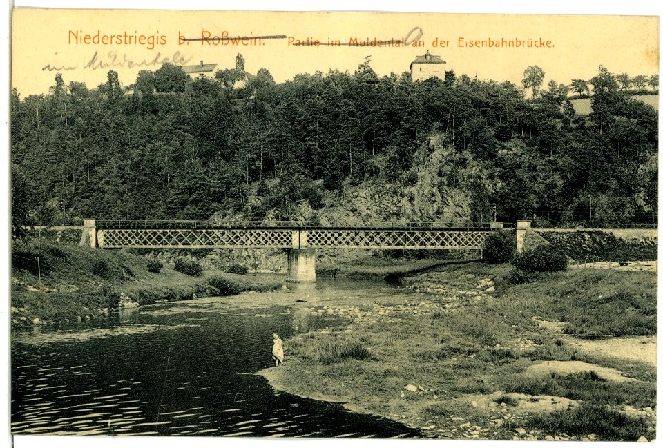 04414-Niederstriegis-1903-Muldental mit Eisenbahnbrücke-Brück & Sohn Kunstverlag