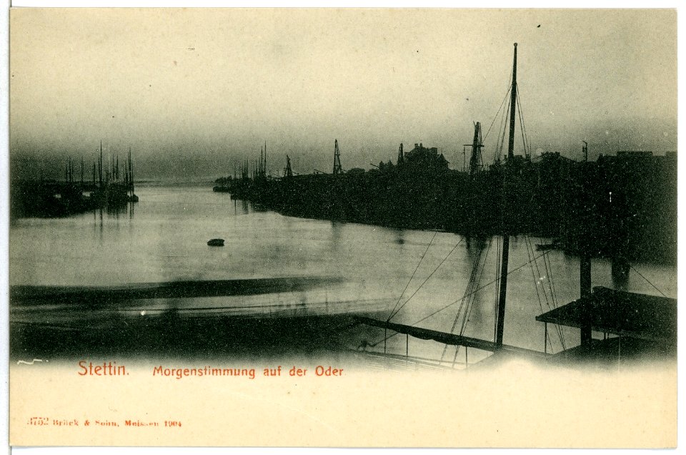 03752-Stettin-1903-Morgenstimmung an der Oder-Brück & Sohn Kunstverlag