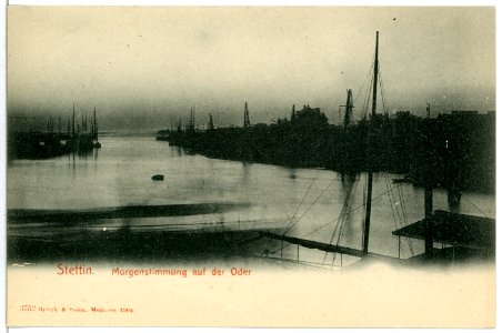 03752-Stettin-1903-Morgenstimmung an der Oder-Brück & Sohn Kunstverlag
