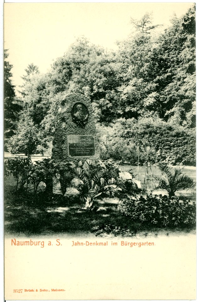 03527-Naumburg-1903-Jahndenkmal im Bürgergarten-Brück & Sohn Kunstverlag