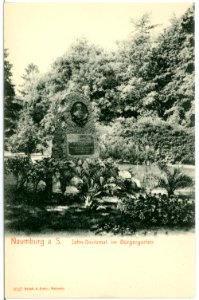 03527-Naumburg-1903-Jahndenkmal im Bürgergarten-Brück & Sohn Kunstverlag