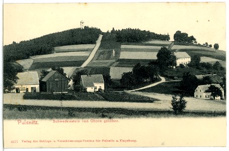 04577-Pulsnitz-1903-Blick zum Schwedenstein von Ohorn-Brück & Sohn Kunstverlag