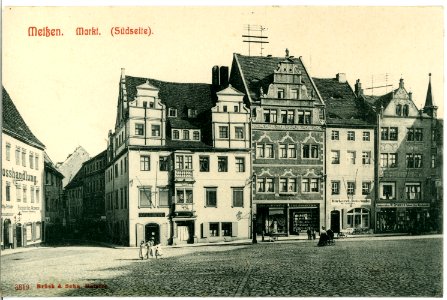 03819-Meißen-1903-Markt - Apotheke - verschiedene Geschäftshäuser-Brück & Sohn Kunstverlag