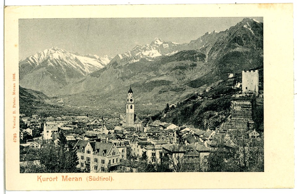 04725-Meran-1903-Blick auf Meran und die Alpen-Brück & Sohn Kunstverlag