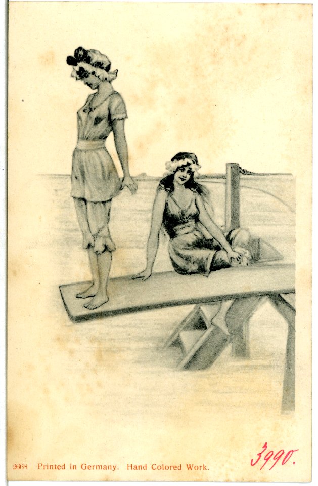 03990--1903-Frauen am Strand beim Bad-Brück & Sohn Kunstverlag