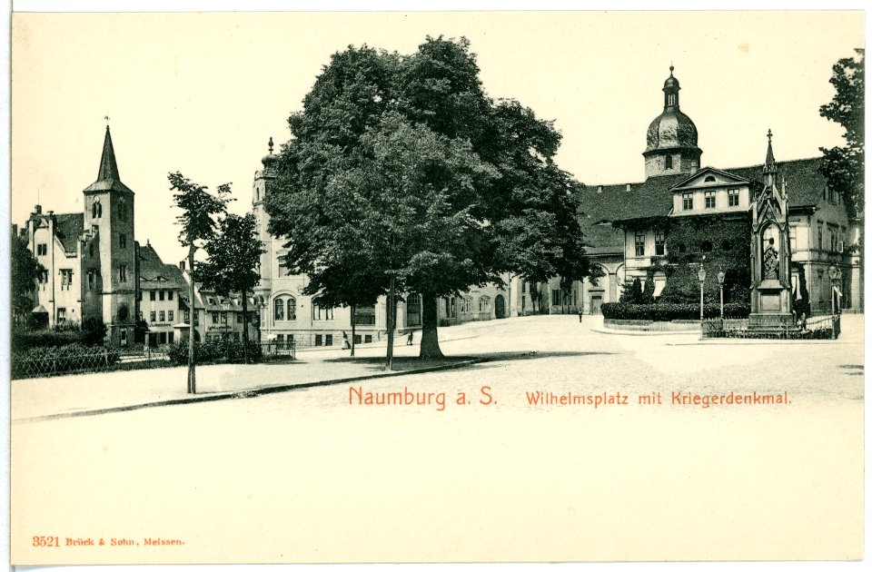 03521-Naumburg-1903-Wilhelmsplatz mit Kriegerdenkmal-Brück & Sohn Kunstverlag