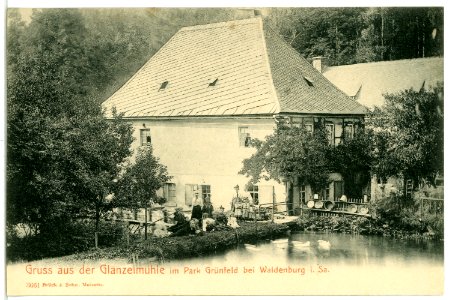 03661-Waldenburg-1903-Glänzelmühle im Park Grünfeld-Brück & Sohn Kunstverlag