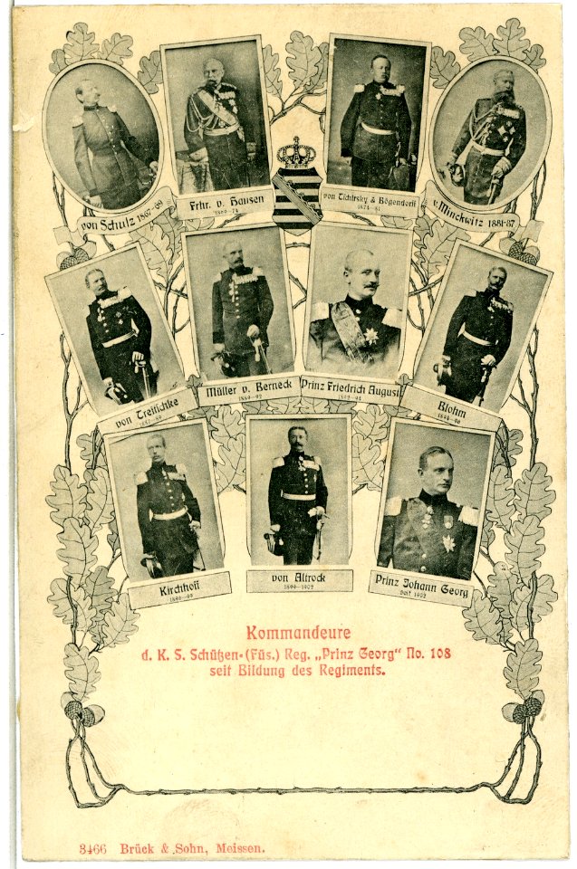 03466--1903-Kommandeure des Königlich Sächsischen Schützen-Regiment Prinz Georg 108-Brück & Sohn Kunstverlag