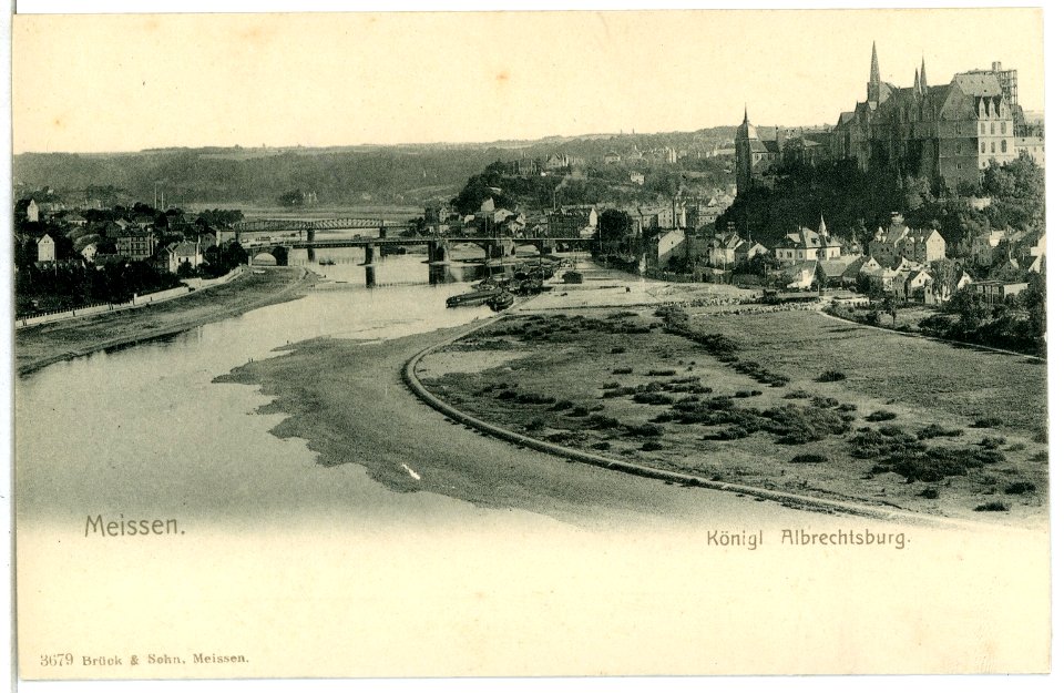 03679-Meißen-1903-Blick von Winkwitz nach der Albrechtsburg-Brück & Sohn Kunstverlag