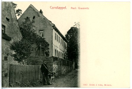 03862-Constappel-1903-Wohnhaus - Förster mit Hund-Brück & Sohn Kunstverlag