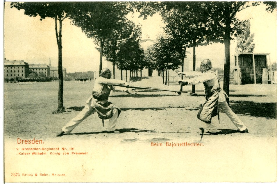 03670-Dresden-1903-Beim Bajonetfechten, 2. Grenadier-Regiment Nr. 101-Brück & Sohn Kunstverlag