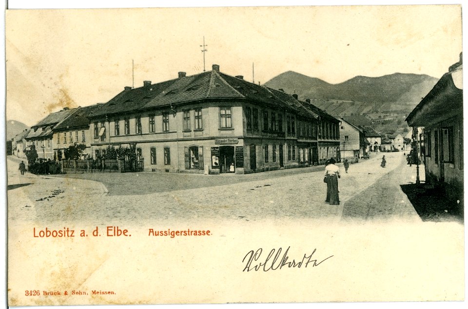 03426-Lobositz-1903-Aussigerstraße-Brück & Sohn Kunstverlag