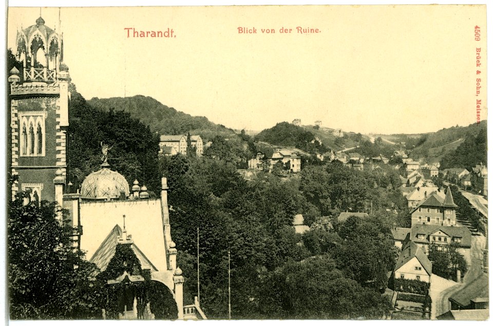 04509-Tharandt-1903-Blick von der Ruine-Brück & Sohn Kunstverlag