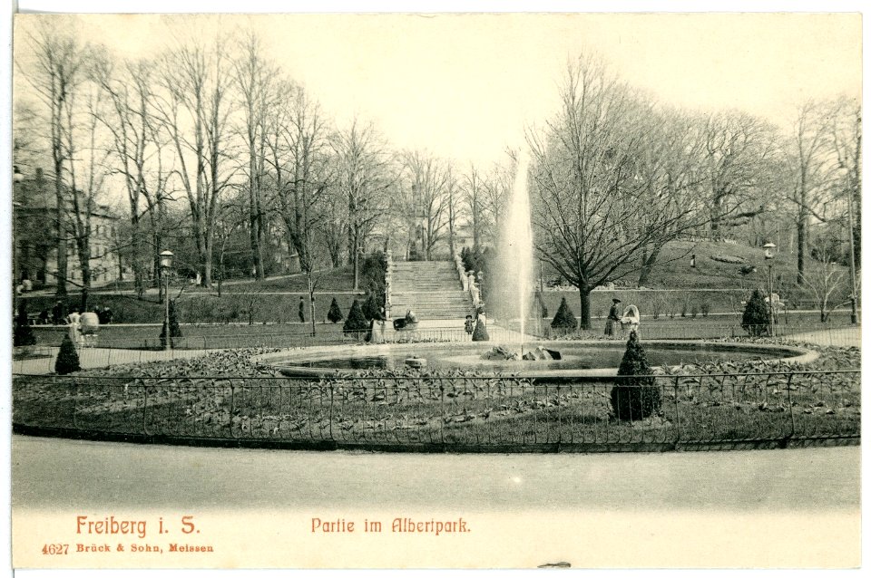 04627-Freiberg-1903-Im Albertpark-Brück & Sohn Kunstverlag