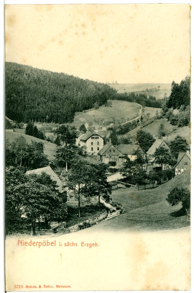 03219-Niederpöbel-1903-Blick auf Niederpöbel-Brück & Sohn Kunstverlag