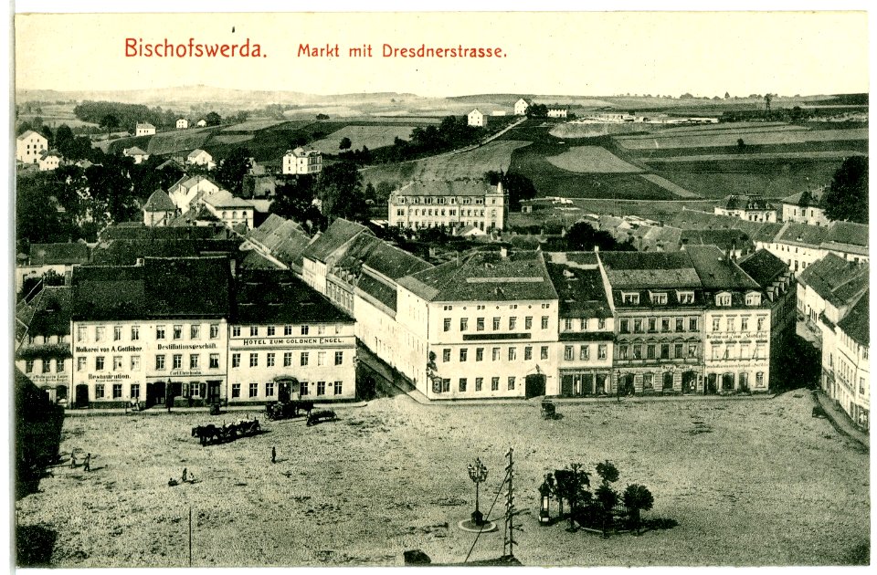 04161-Bischofswerda-1903-Markt mit Dresdnerstraße-Brück & Sohn Kunstverlag