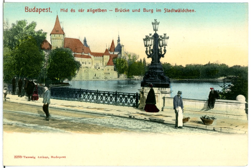 03399-Budapest-1903-Brücke und Burg im Stadtwäldchen-Brück & Sohn Kunstverlag