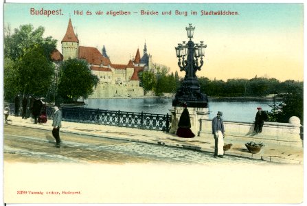 03399-Budapest-1903-Brücke und Burg im Stadtwäldchen-Brück & Sohn Kunstverlag