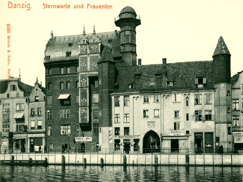 04035-Danzig 1903-Sternwarte mit Frauentor-Brück & Sohn Kunstverlag