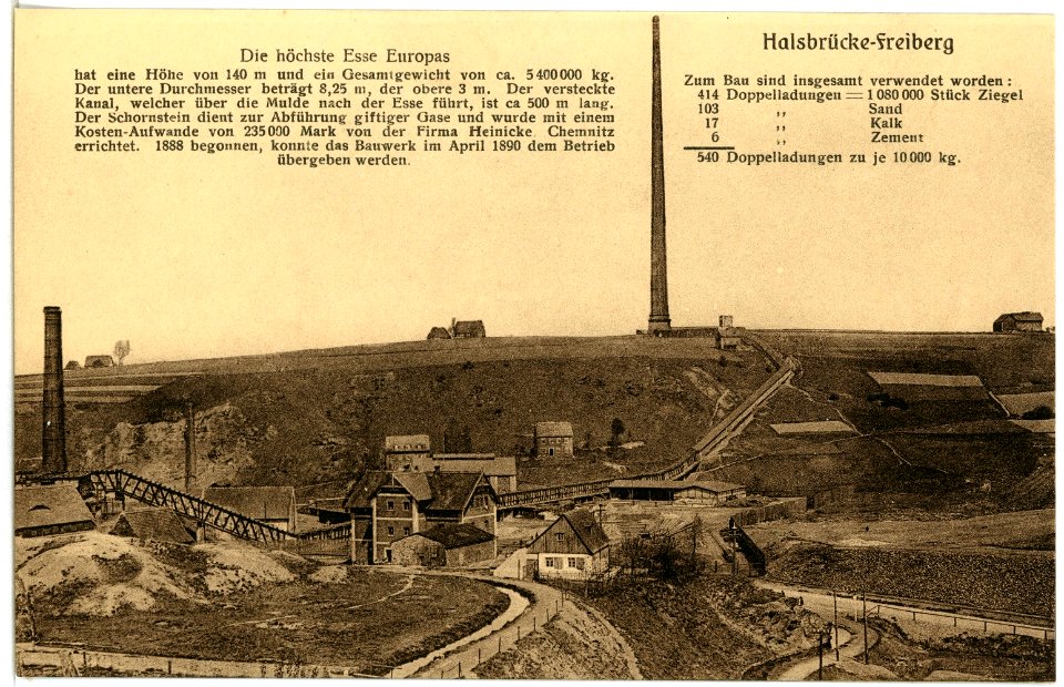 03553-Halsbrücke-1903-Höchste Esse der Welt 140 m-Brück & Sohn Kunstverlag