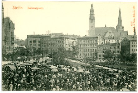 03755-Stettin-1903-Rathausplatz-Brück & Sohn Kunstverlag