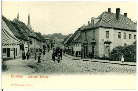03690-Grimma-1903-Leipzigerstraße-Brück & Sohn Kunstverlag