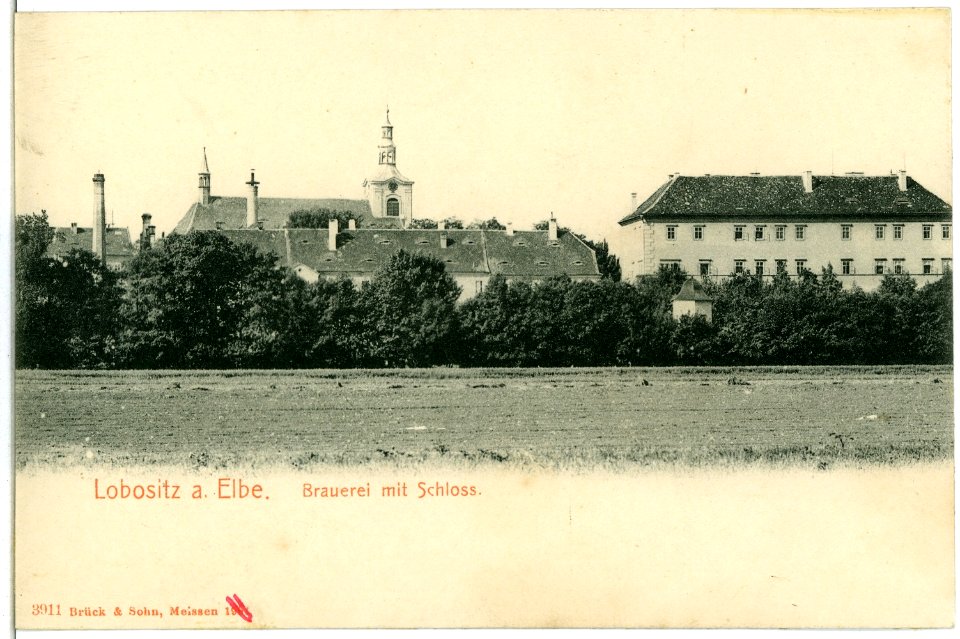 03911-Lobositz-1903-Brauerei mit Schloß-Brück & Sohn Kunstverlag