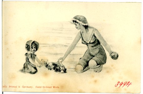 03994--1903-Frauen am Strand beim Bad-Brück & Sohn Kunstverlag