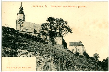 03814-Kamenz-1903-Hauptkirche vom Herrental-Brück & Sohn Kunstverlag