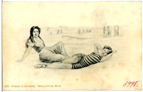 03998--1903-Frauen am Strand beim Bad-Brück & Sohn Kunstverlag