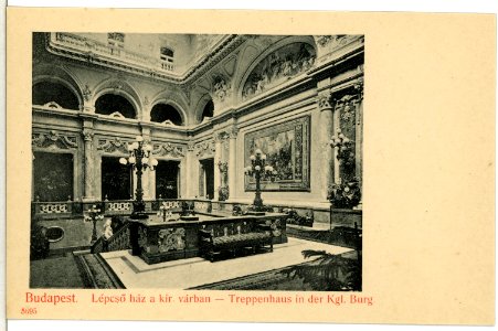 05695-Budapest-1905-Treppenhaus in der königlichen Burg-Brück & Sohn Kunstverlag