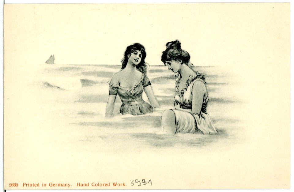 03991--1903-Frauen am Strand beim Bad-Brück & Sohn Kunstverlag