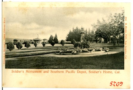 05769-Soldier`s Home-1905-Soldiers Monument and Southern Pacific Depot-Brück & Sohn Kunstverlag