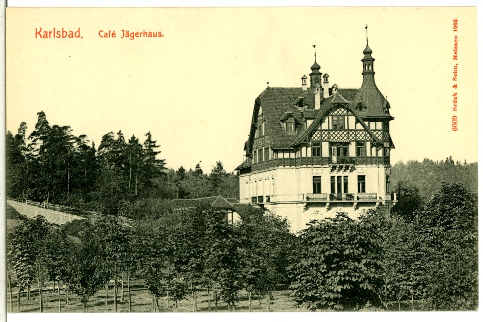 06009-Karlsbad-1905-Cafe Jägerhaus-Brück & Sohn Kunstverlag
