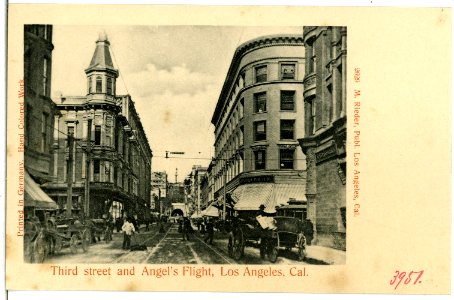 03951-Los Angeles-1903-Third street and Angels Flight-Brück & Sohn Kunstverlag photo