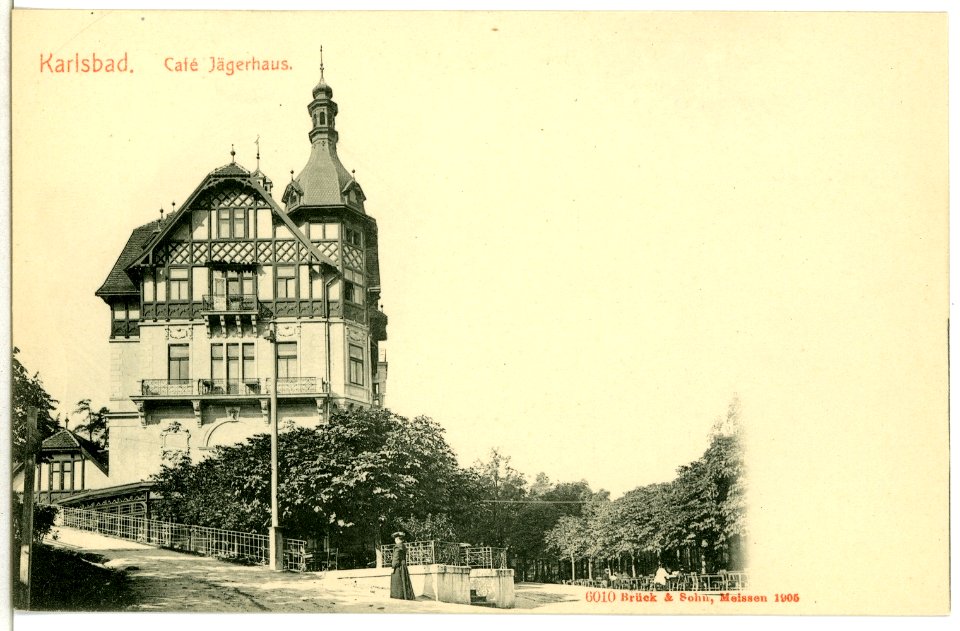 06010-Karlsbad-1905-Cafe Jägerhaus-Brück & Sohn Kunstverlag