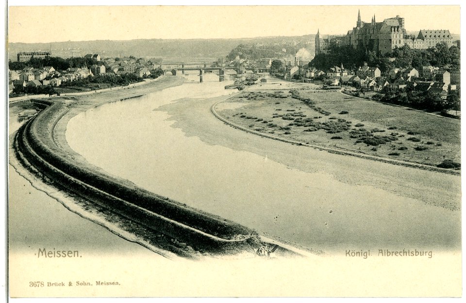 03678-Meißen-1903-Blick von Winkwitz nach der Albrechtsburg-Brück & Sohn Kunstverlag
