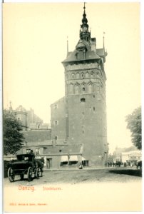 03614-Danzig-1903-Stockturm und Pferdedroschke-Brück & Sohn Kunstverlag