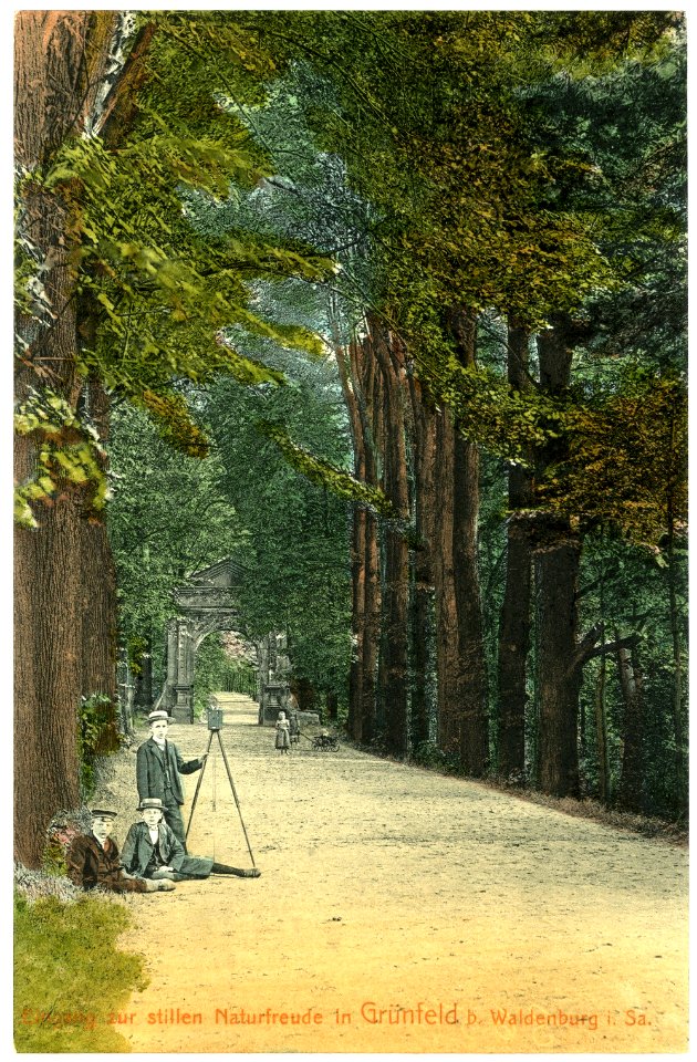 03656-Waldenburg-1903-Park Grünfeld Eingang-Brück & Sohn Kunstverlag