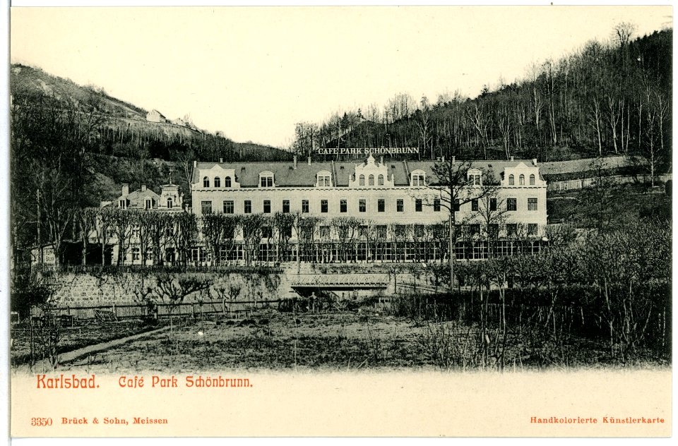 03350-Karlsbad-1903-Cafe Park Schönbrunn-Brück & Sohn Kunstverlag