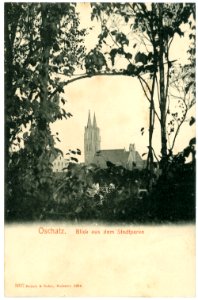 03837-Oschatz-1903-Blick aus dem Stadtpark zum Dom-Brück & Sohn Kunstverlag