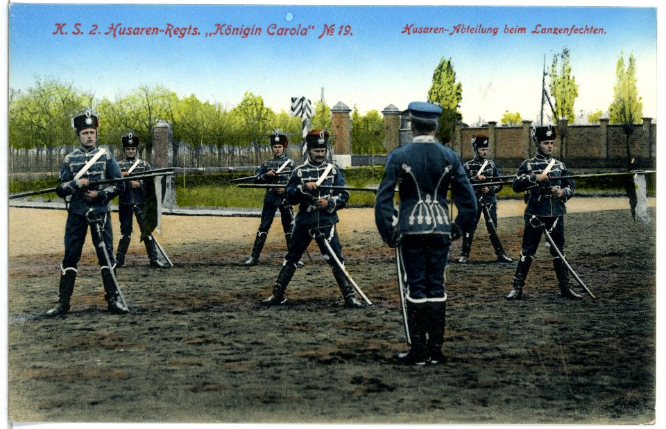 03891-Grimma-1903-Abteilung des Königlich Sächsischen Husaren-Regiment Königin Carola Nr. 19 beim Lanzenfechten-Brück & Sohn Kunstverlag