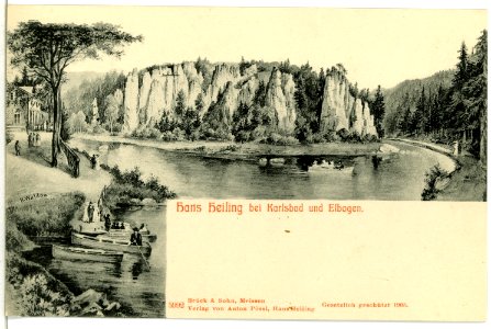05992-Hans Heiling-1905-Hans Heiling und Elbogen mit Ruderkähnen und Felsen-Brück & Sohn Kunstverlag
