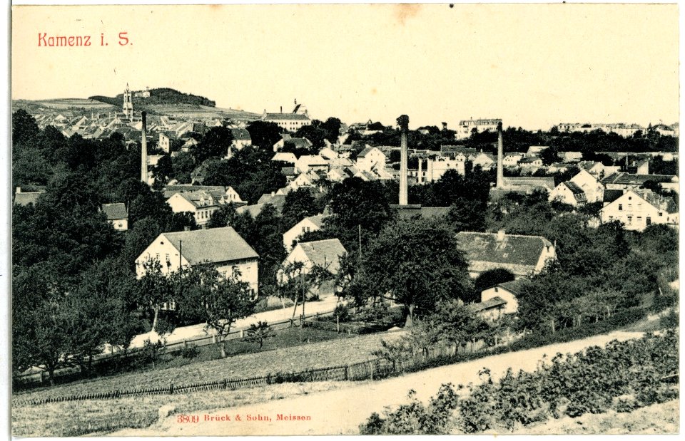 03809-Kamenz-1903-Blick über Kamenz-Brück & Sohn Kunstverlag