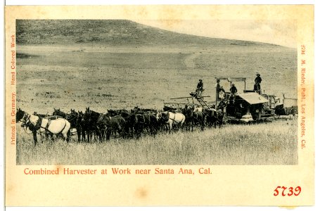 05739-Santa Ana-1905-Combined Harvester at Work near Santa Ana-Brück & Sohn Kunstverlag
