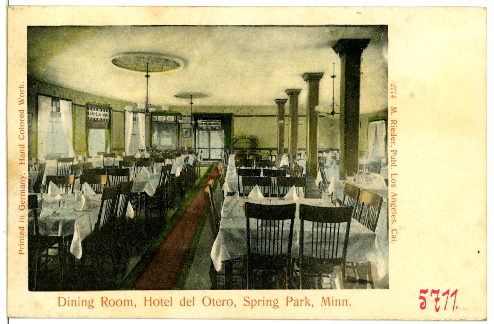 05711-Spring Park-1905-Dining Room Hotel del Otero, Spring Park, Minn.-Brück & Sohn Kunstverlag