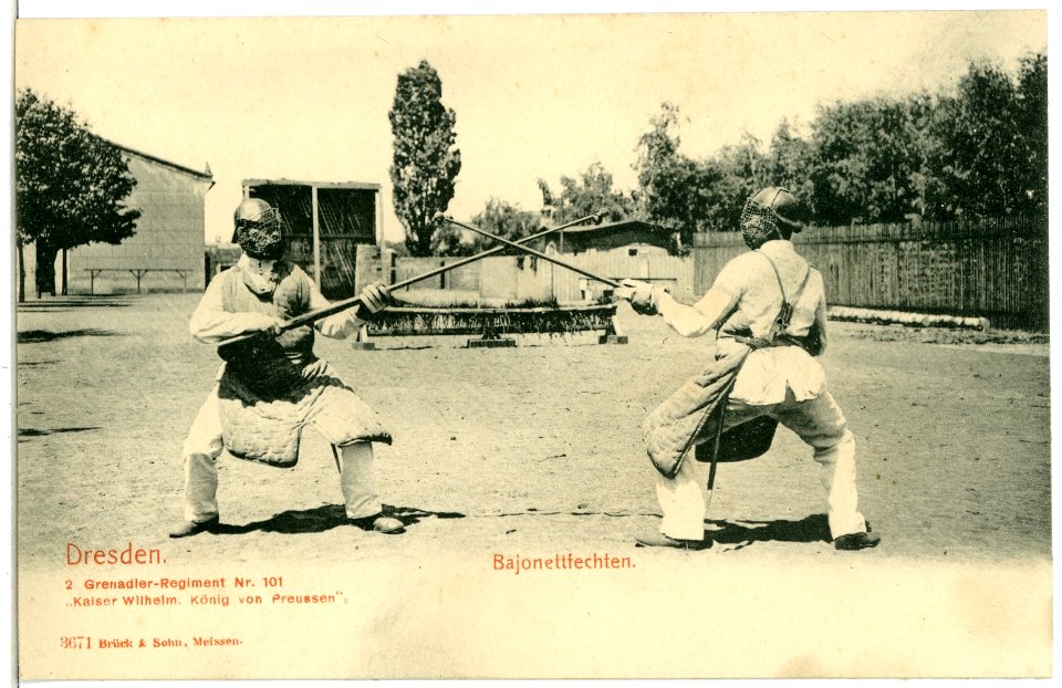 03671-Dresden-1903-Beim Bajonetfechten, 2. Grenadier-Regiment Nr. 101-Brück & Sohn Kunstverlag