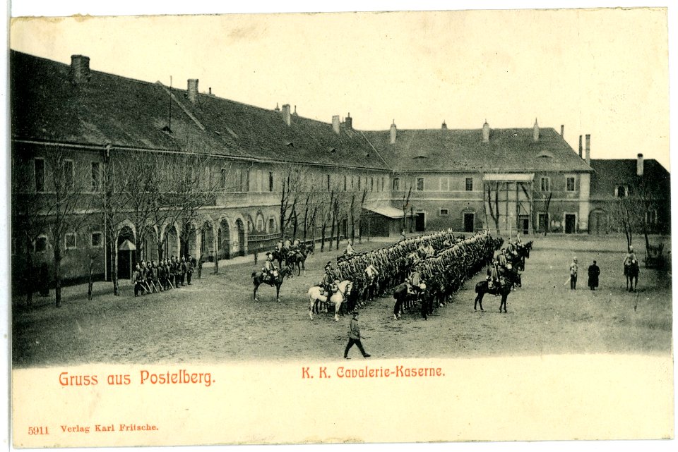 05911-Postelberg-1905-K. K. Cavalerie-Kaserne-Brück & Sohn Kunstverlag