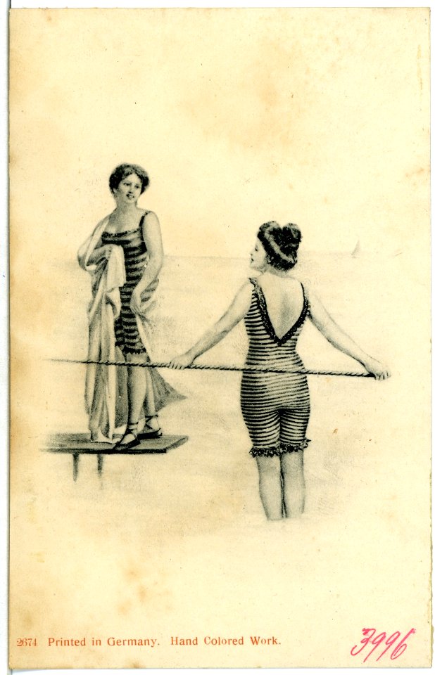 03996--1903-Frauen am Strand beim Bad-Brück & Sohn Kunstverlag